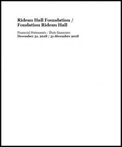 Black and white cover of the 2018 RHF FInancial Statements