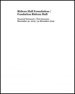 Black and white cover of the 2019 RHF financial statements