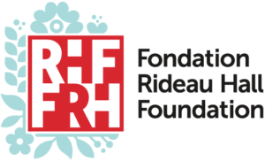 RHF logo with soft blue plant imagery around the icon.