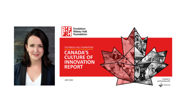 Photo of RHF president Teresa Marques and cover of the Innovation Index report