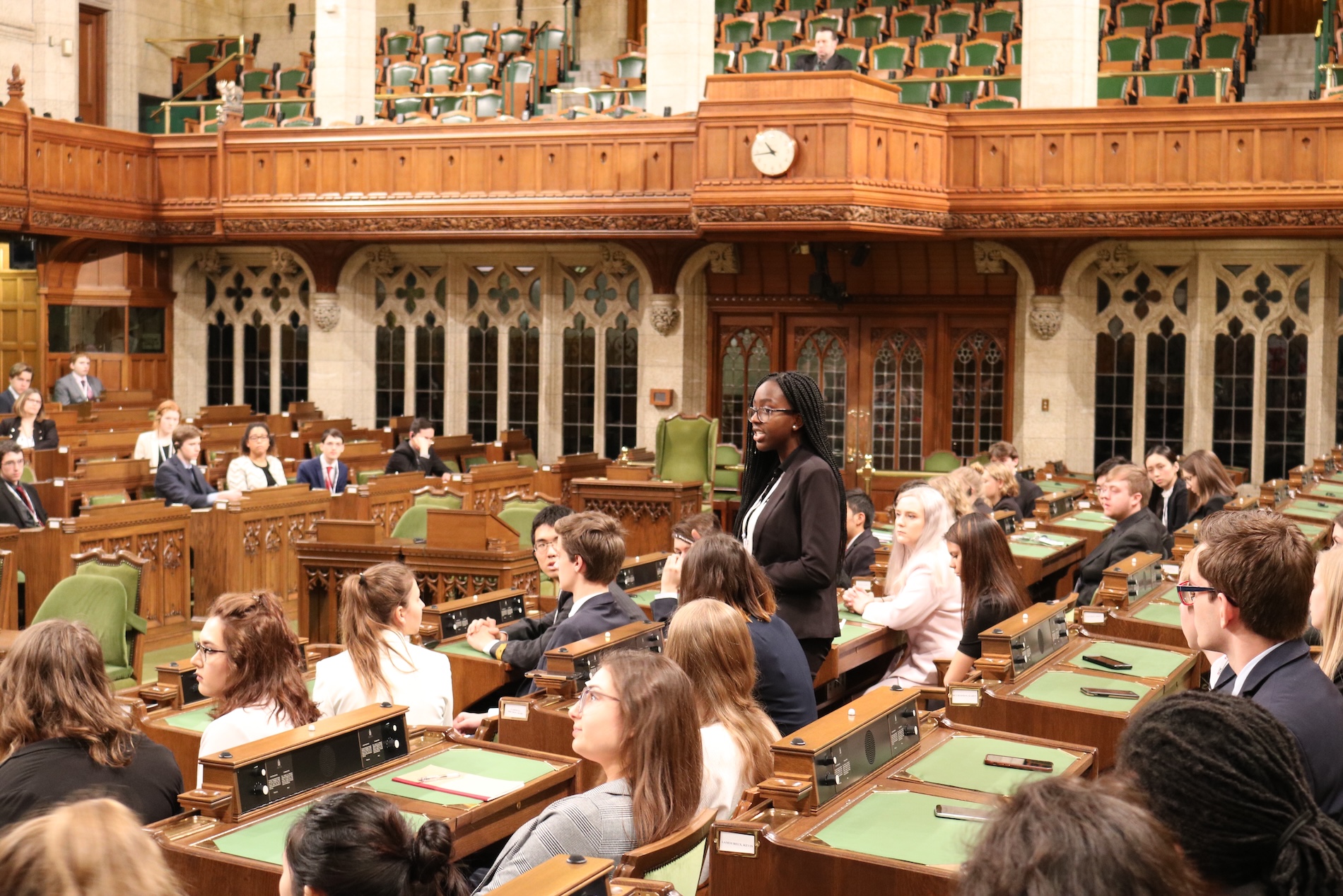 students meeting in the council chambers in ottawa